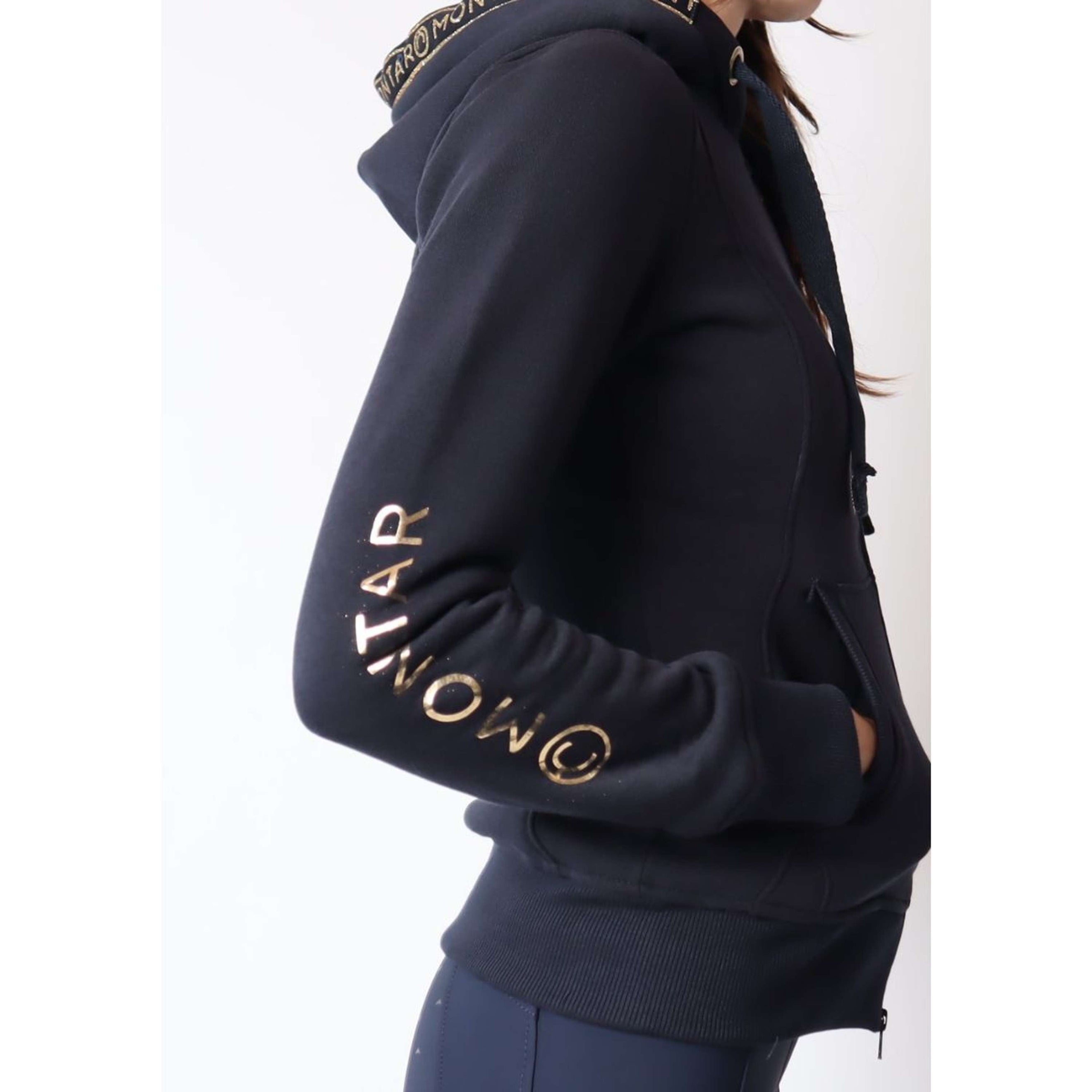 Montar Zip-Hoodie Alivia Gold Logo Tape Navy