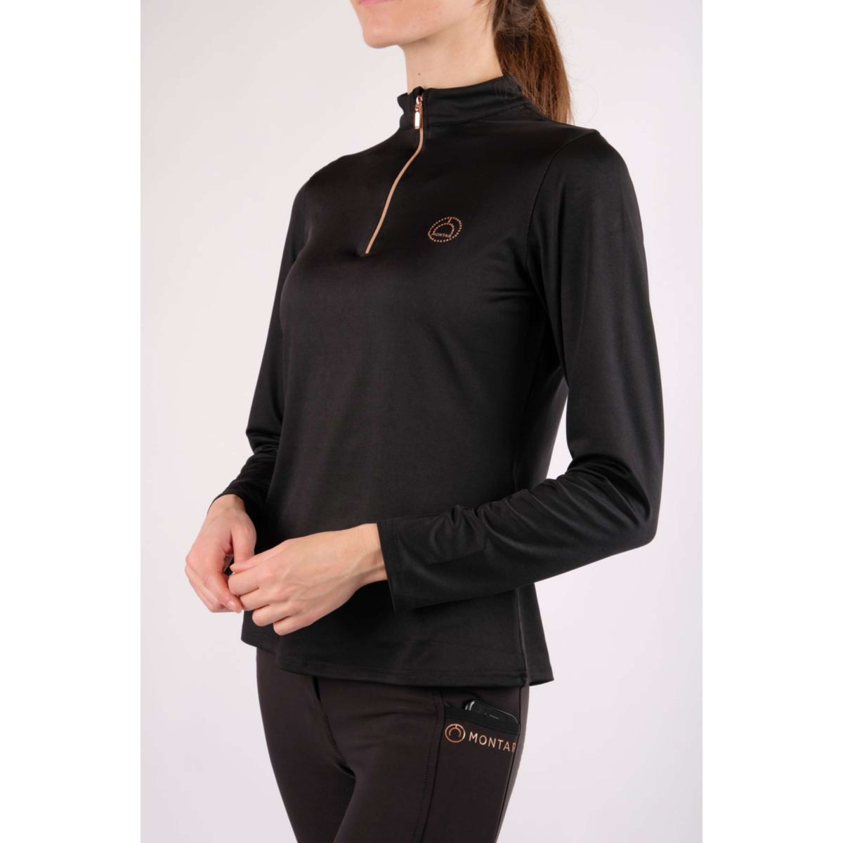 Montar Shirt Everly Rosegold Long Sleeves Black