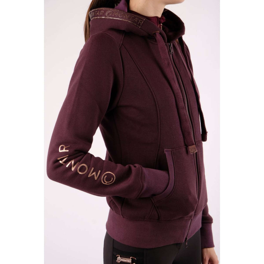 Montar Zip-Hoodie Macie Rosegold Logo Plum