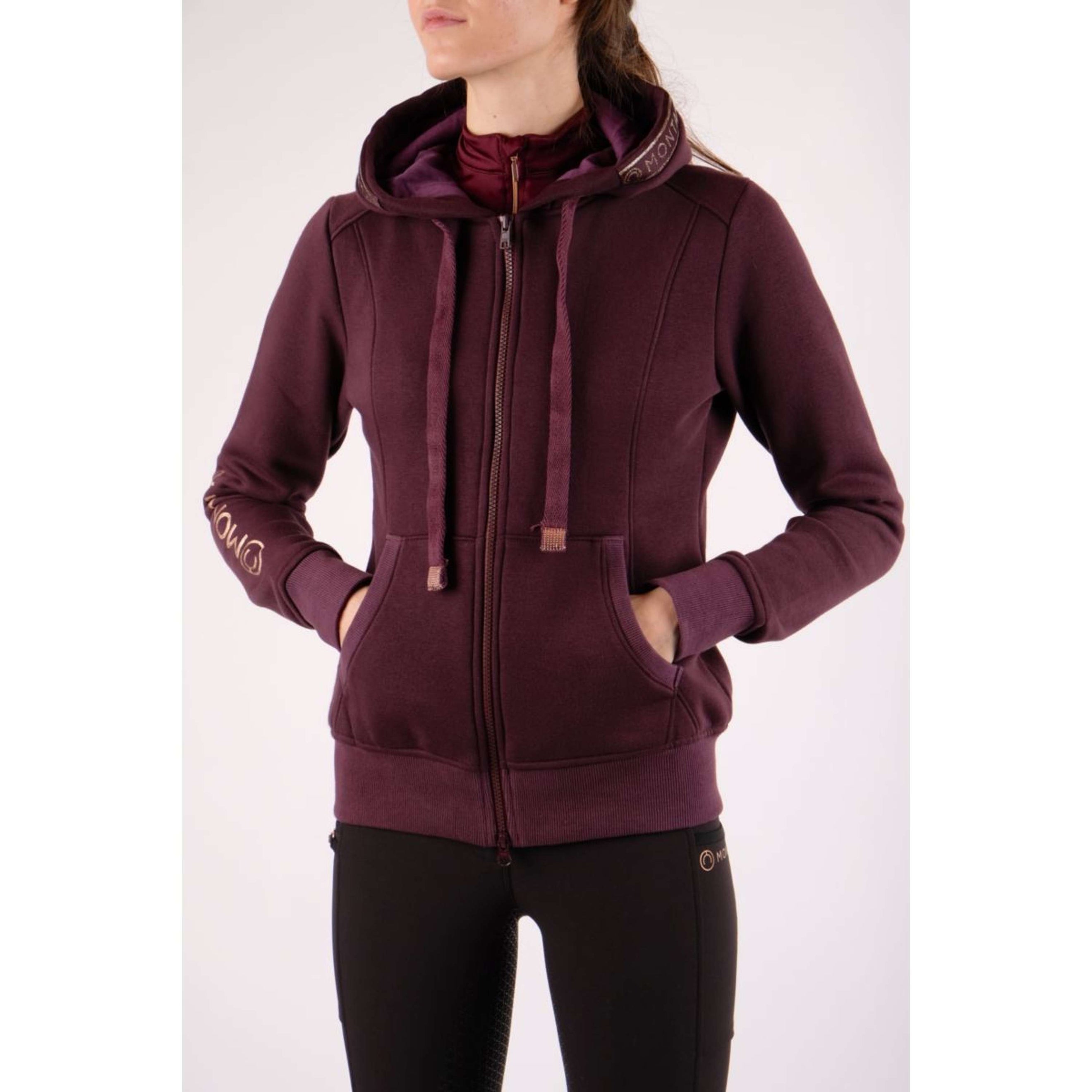 Montar Zip-Hoodie Macie Rosegold Logo Plum