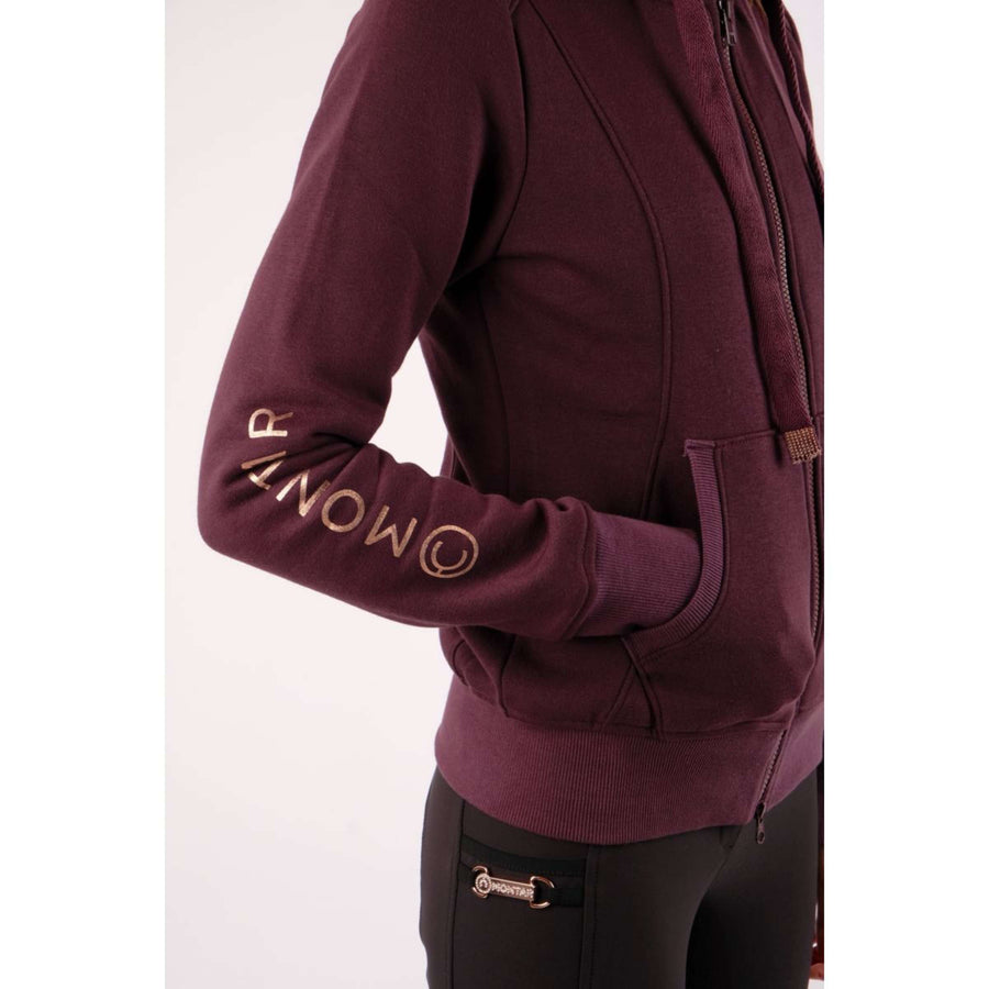 Montar Zip-Hoodie Macie Rosegold Logo Plum