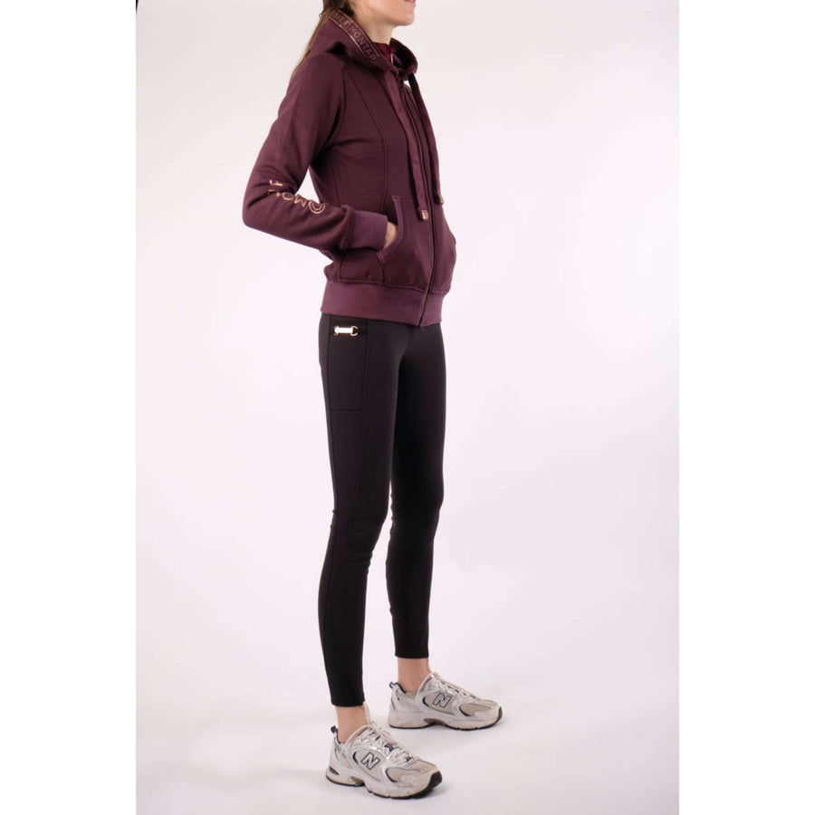 Montar Zip-Hoodie Macie Rosegold Logo Plum