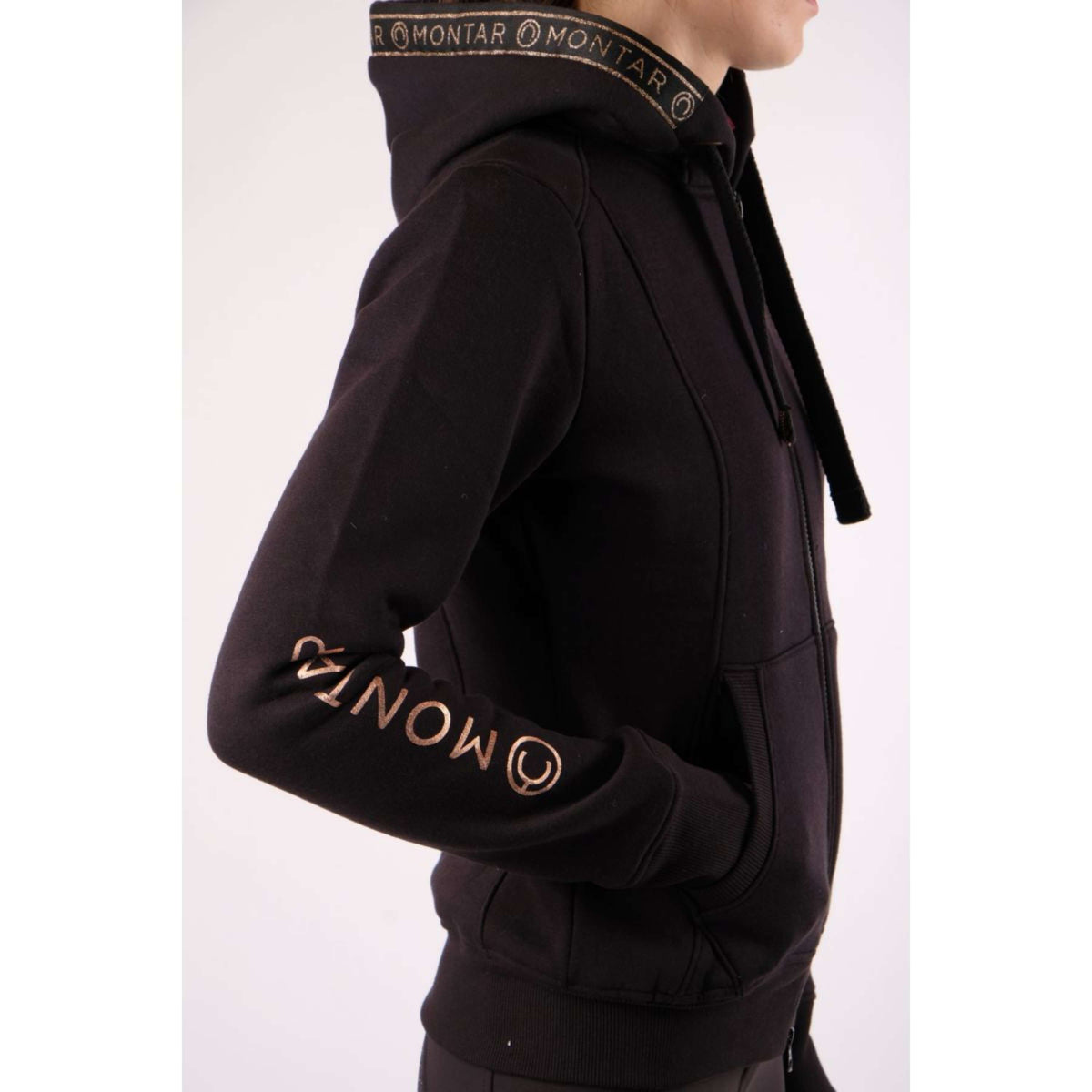 Montar Zip-Hoodie Macie Rosegold Logo Black