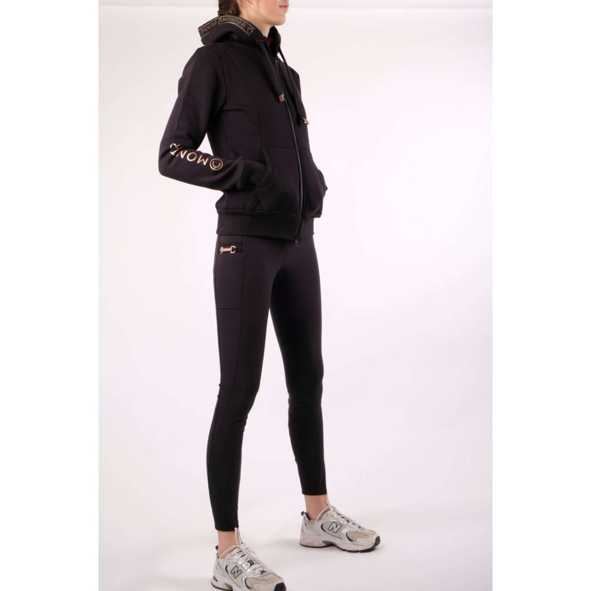 Montar Zip-Hoodie Macie Rosegold Logo Black