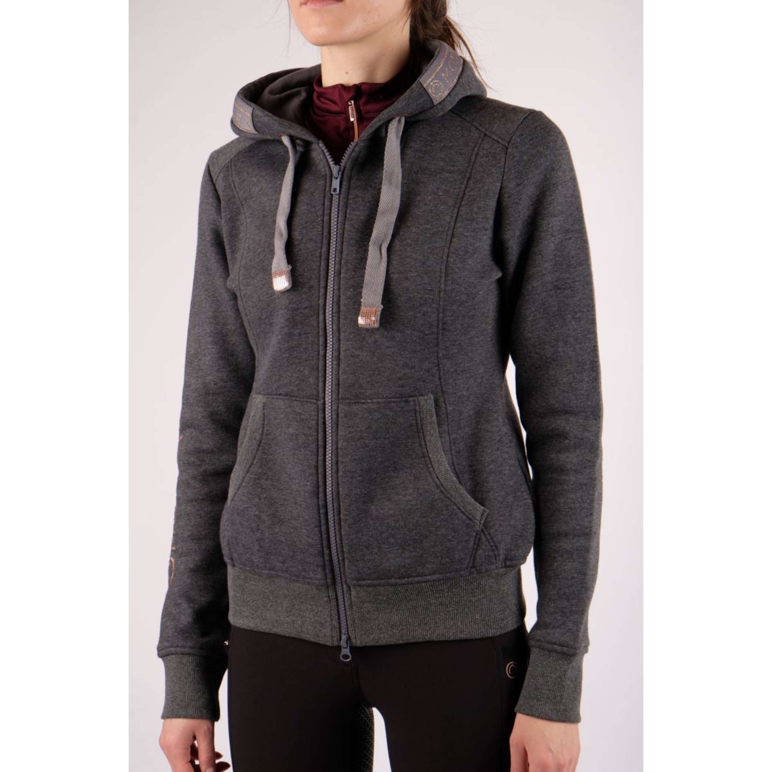 Montar Zip-Hoodie Macie Rosegold Logo Grey