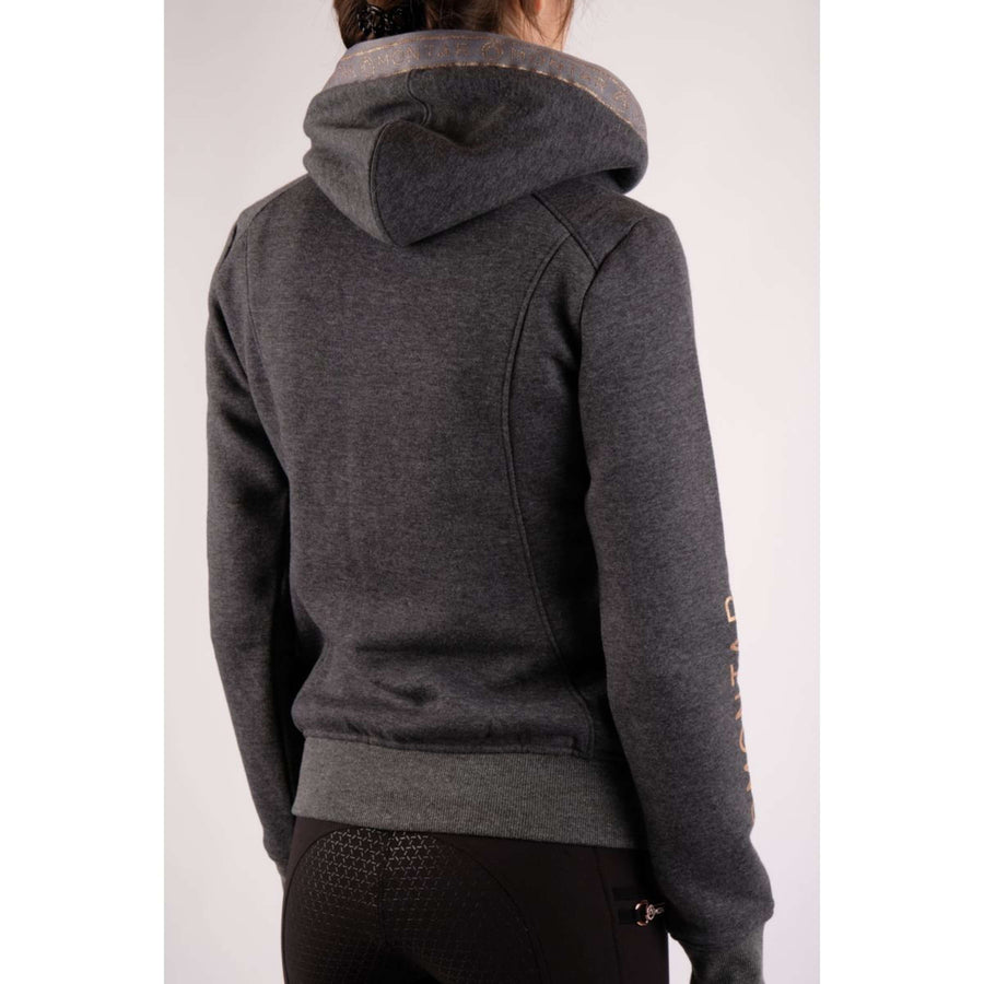 Montar Zip-Hoodie Macie Rosegold Logo Grey