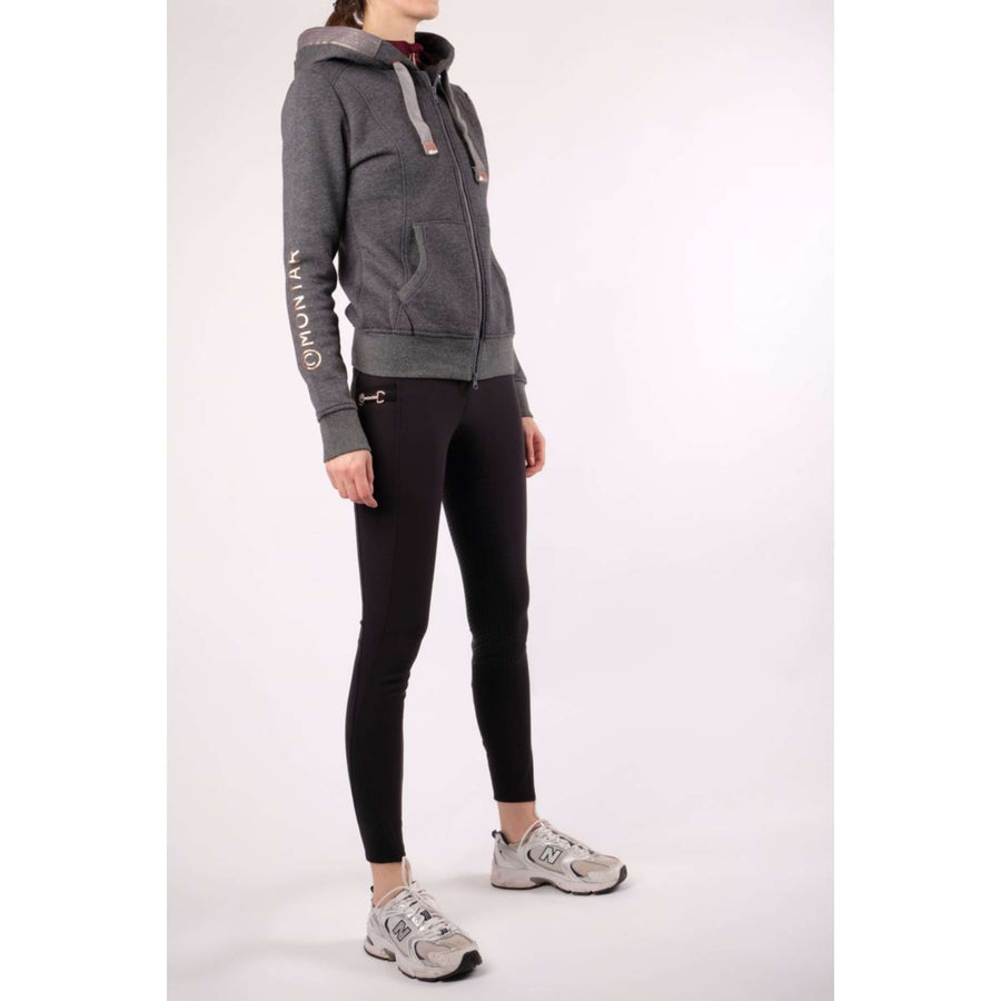 Montar Zip-Hoodie Macie Rosegold Logo Grey