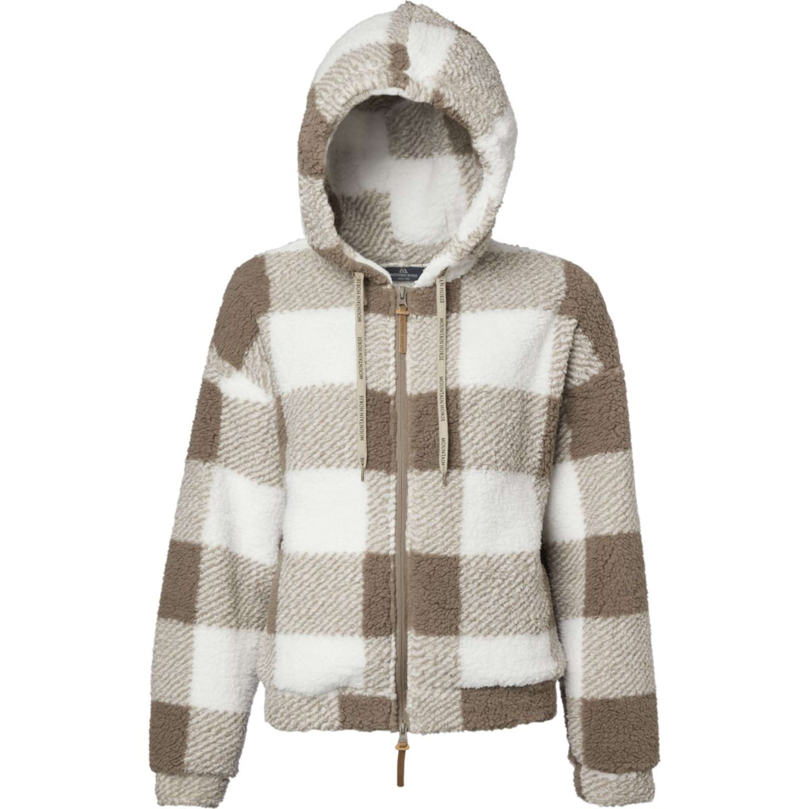 Mountain Horse Zip-Hoodie Chess Fuzzy Fleece White/Beige