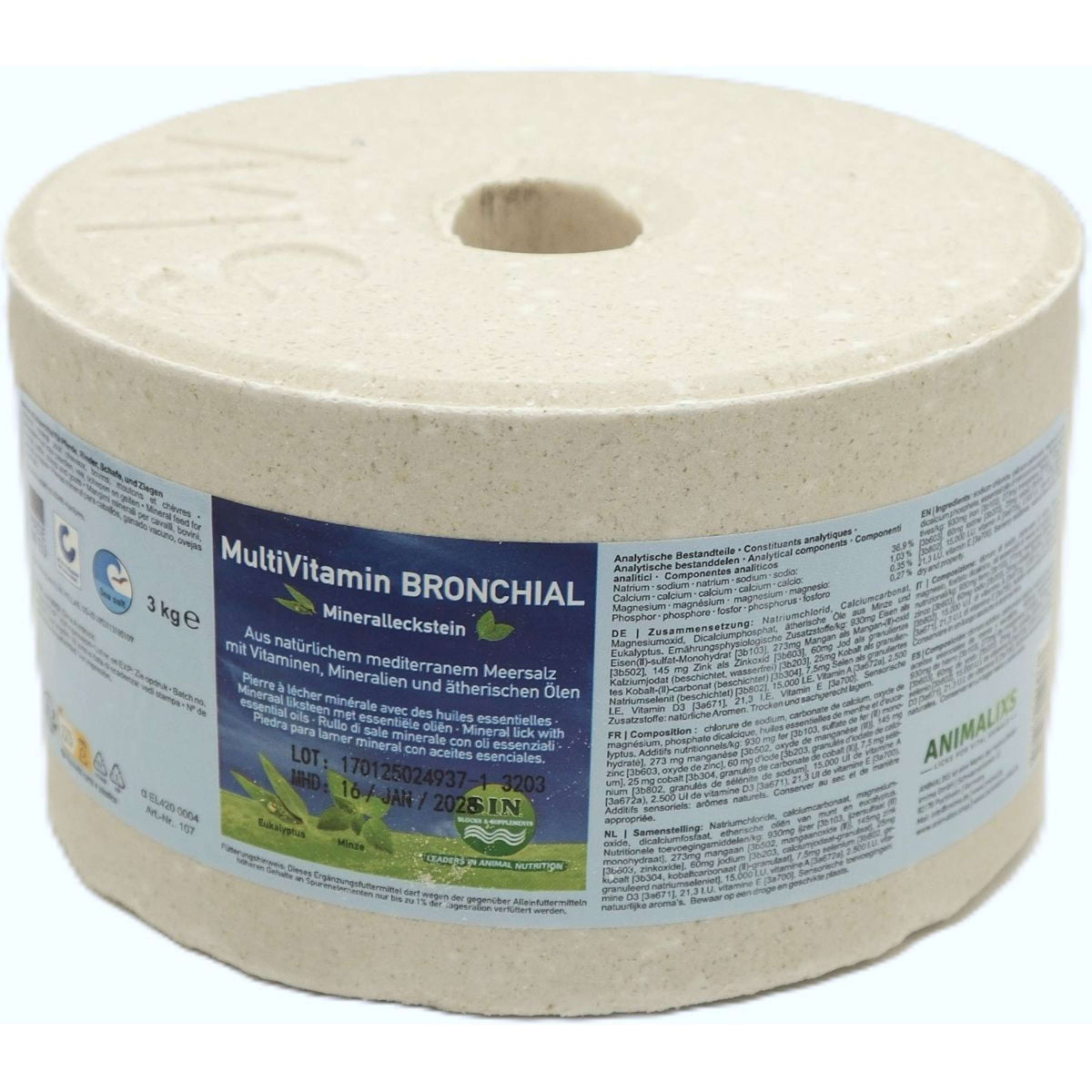 Animalixs Lick Stone Multivitamine-Bronchial White