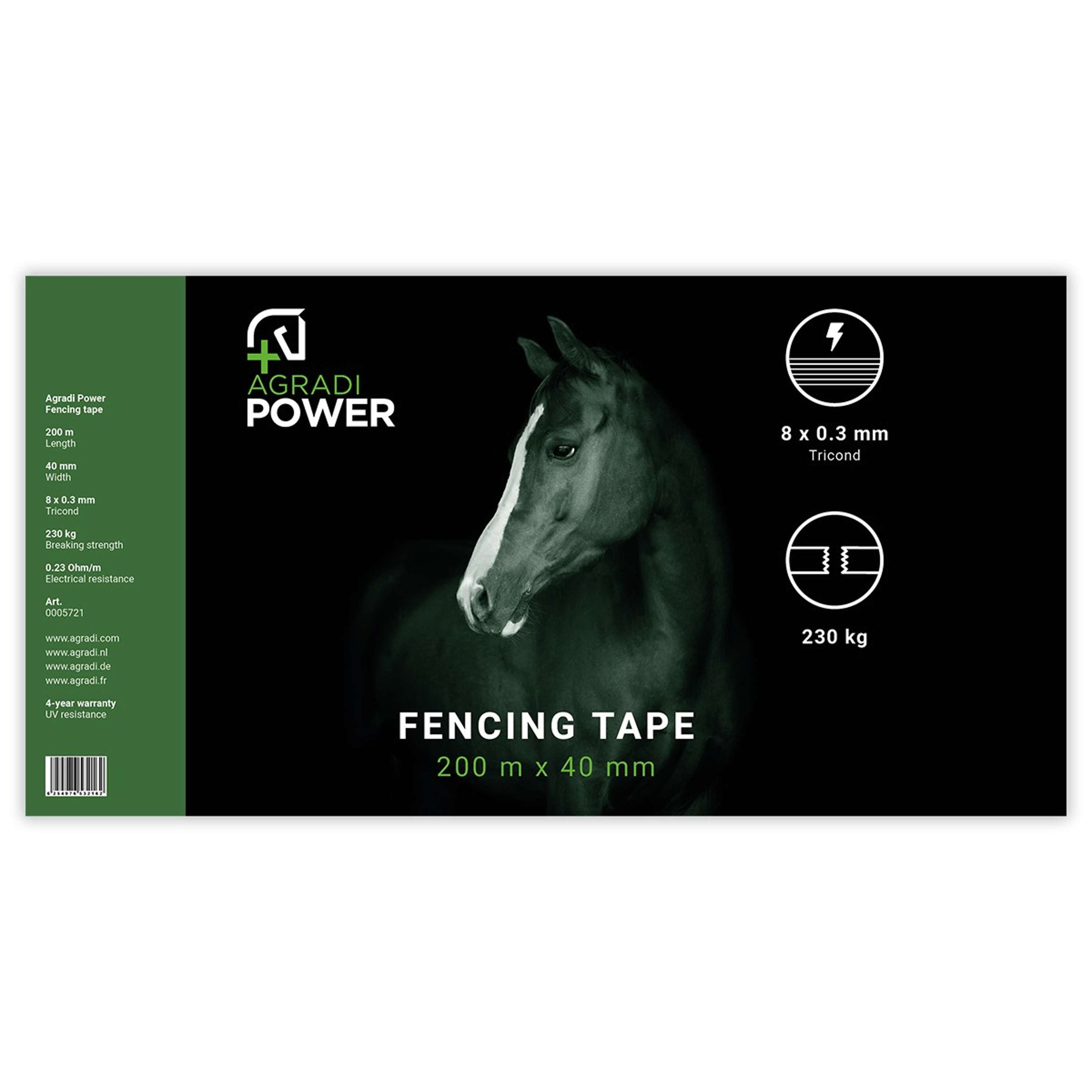 Agradi Power Fencing Tape Topline Plus White Red