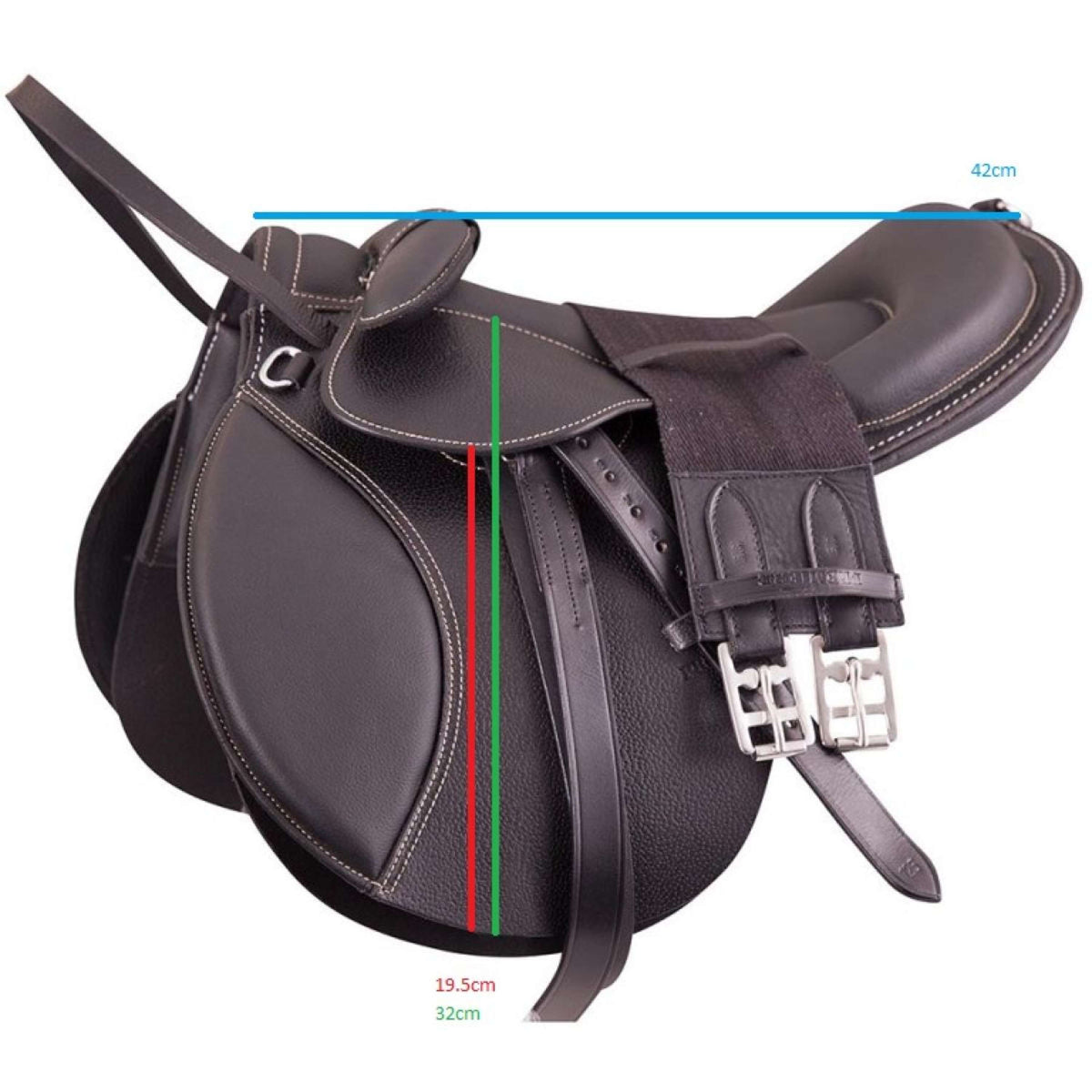 Premiere Saddle Pony Stirrup Leathers and Stirrup Leathers Black