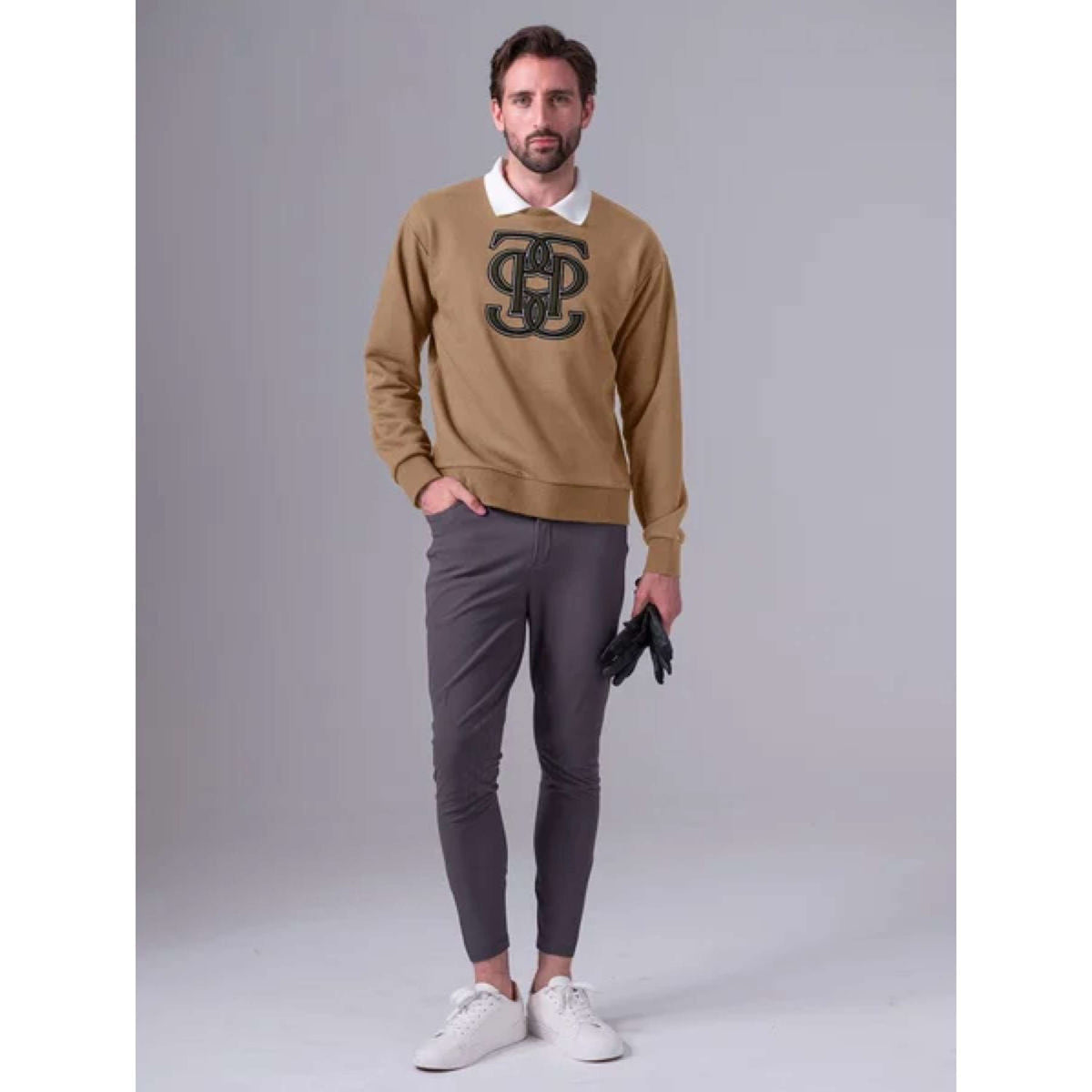 PS of Sweden Sweatshirt Carl Monogram Men Camel