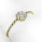 Ponytail&Co Bracalet Clover with CZ Stones Gold