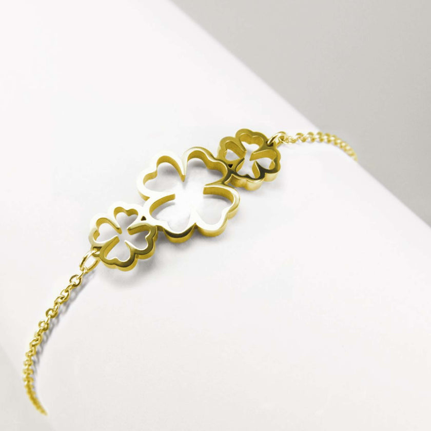 Ponytail&Co Bracalet with Clovers Gold