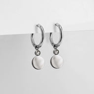 Ponytail&Co Earrings with Coin Pendant Steel