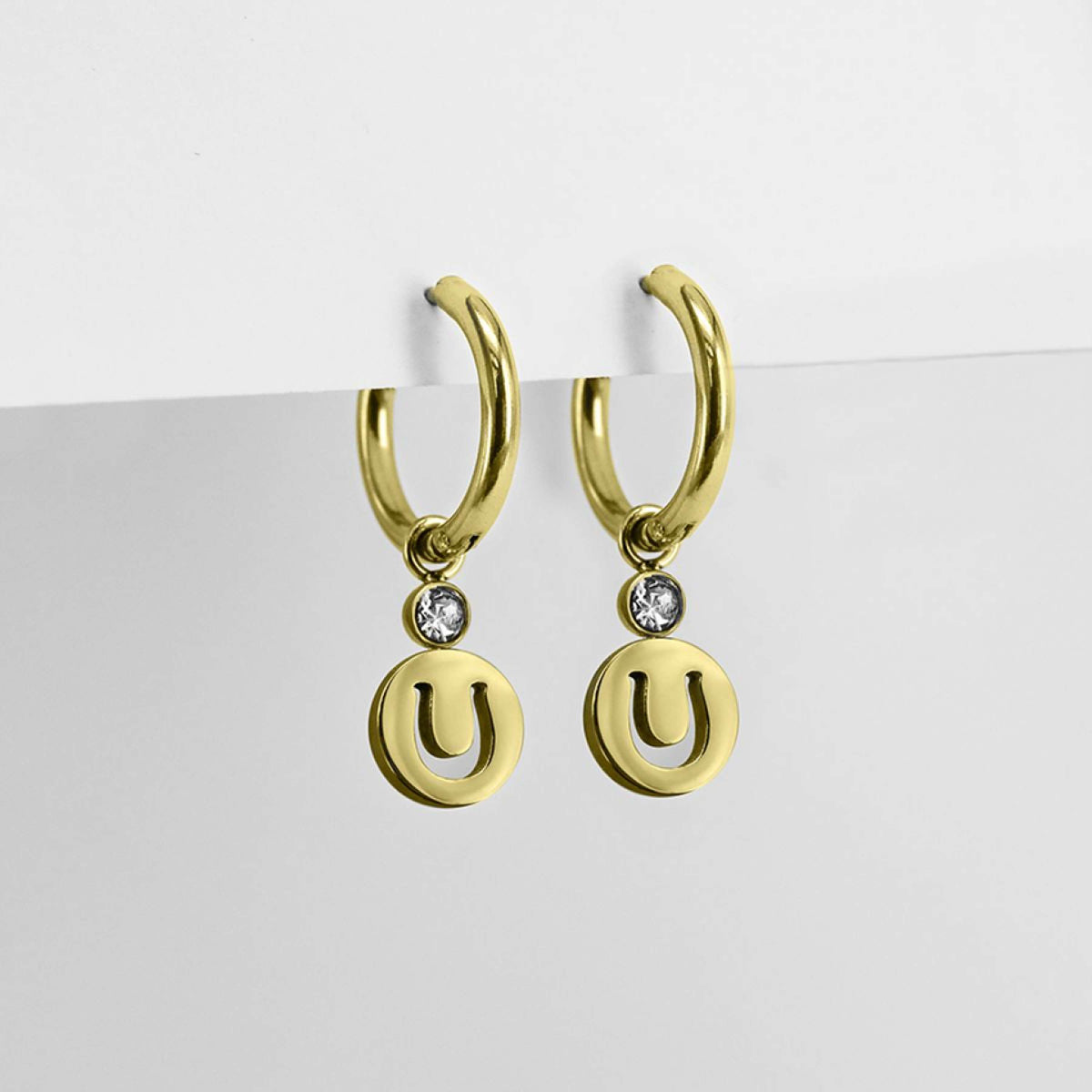 Ponytail&Co Earrings with pendant Horseshoe Gold