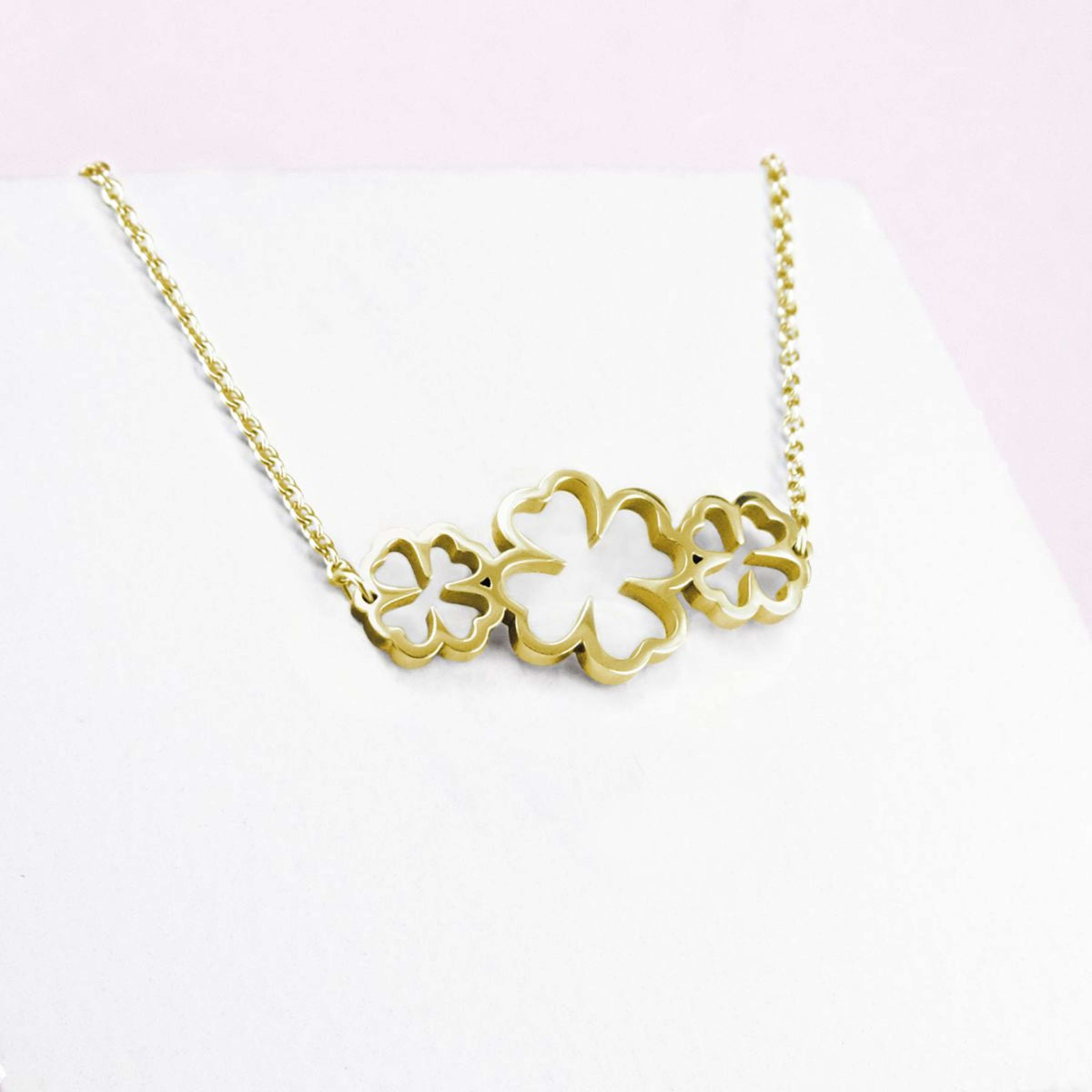 Ponytail&Co Necklace with Clovers Gold