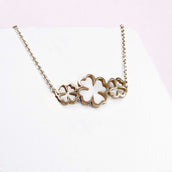 Ponytail&Co Necklace with Clovers Rose Gold