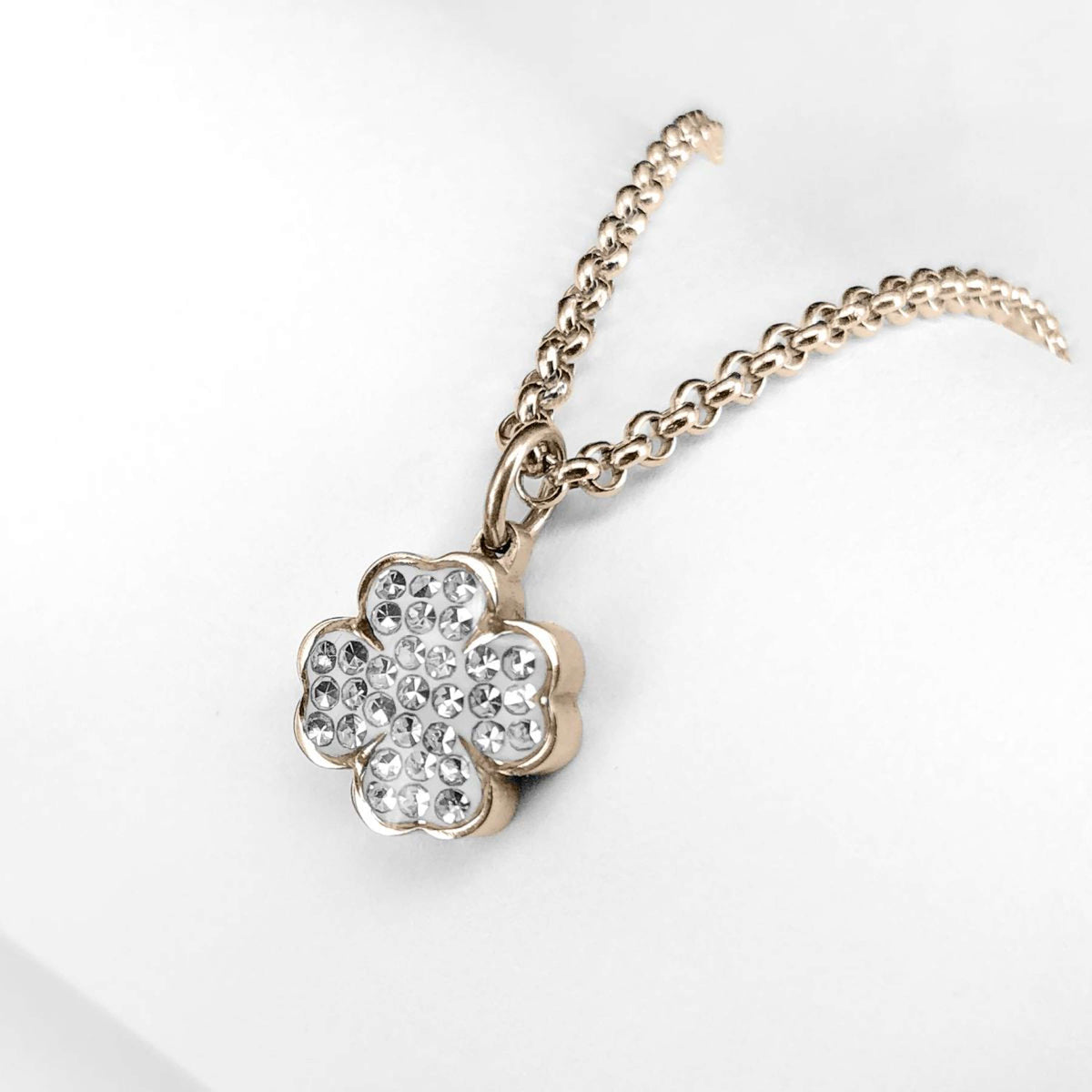 Ponytail&Co Pendant Clover with CZ Stones Rose Gold