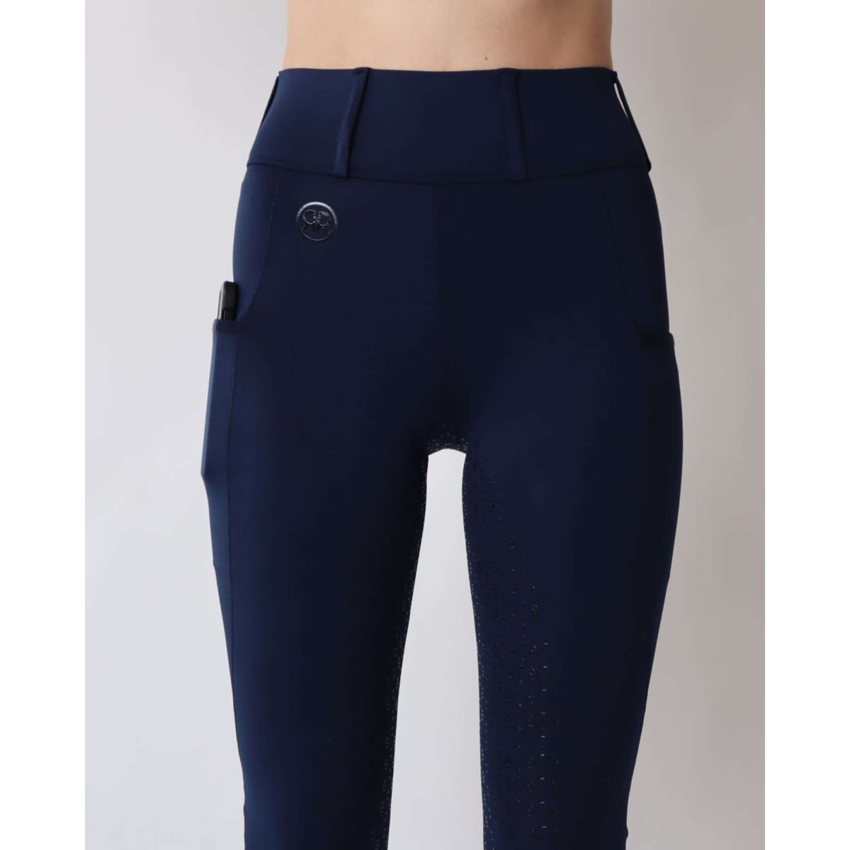 Rebel Pull On Riding Legging Tone in Tone Full grip Navy