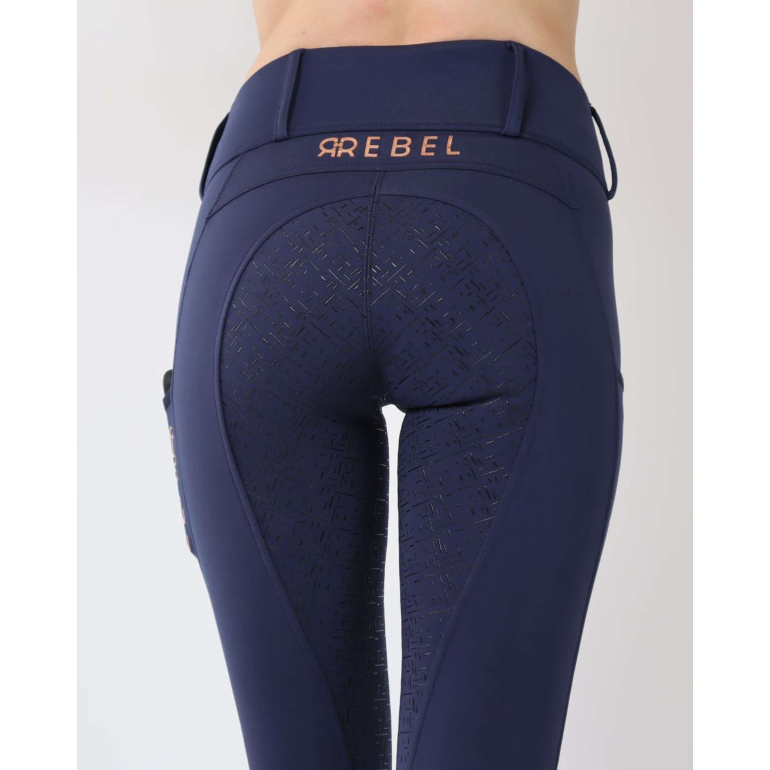 Rebel Pull On Riding Legging Bid-Chain Full grip Navy