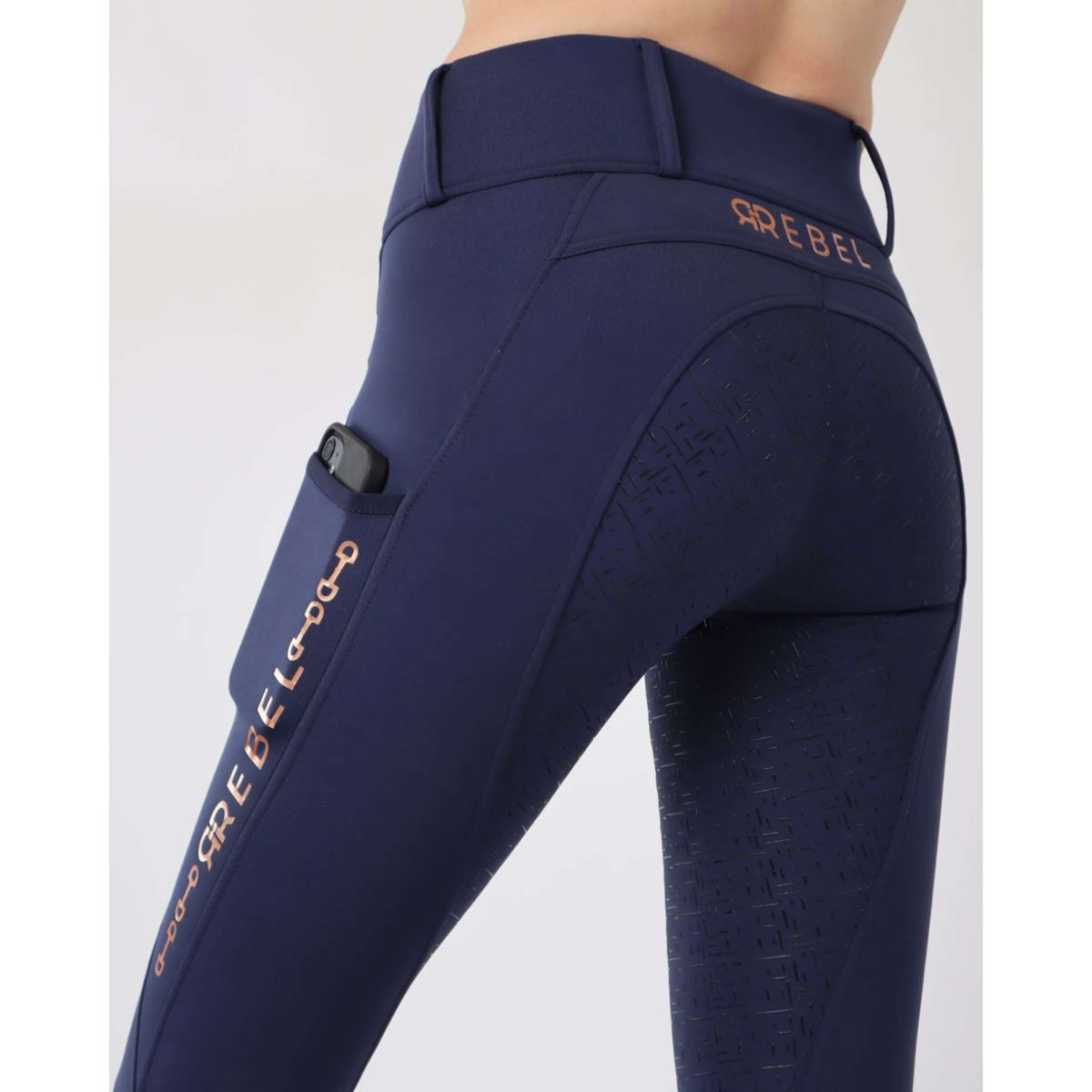 Rebel Pull On Riding Legging Bid-Chain Full grip Navy