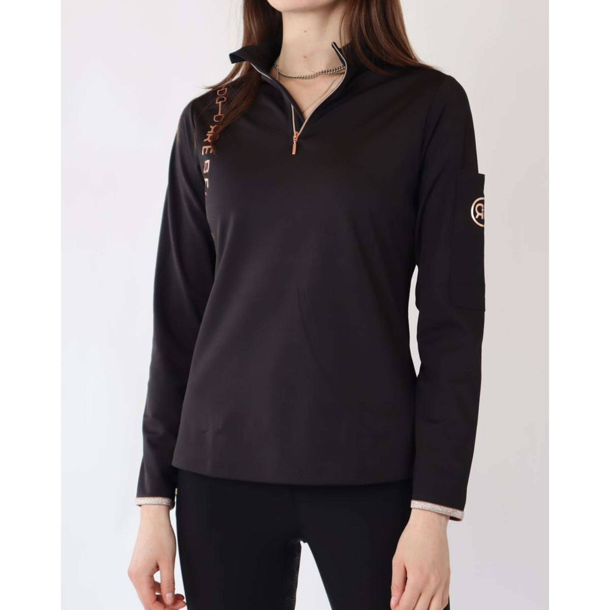 Rebel Long Sleeve Shirt Bid-Chain Rose Gold Logo Black