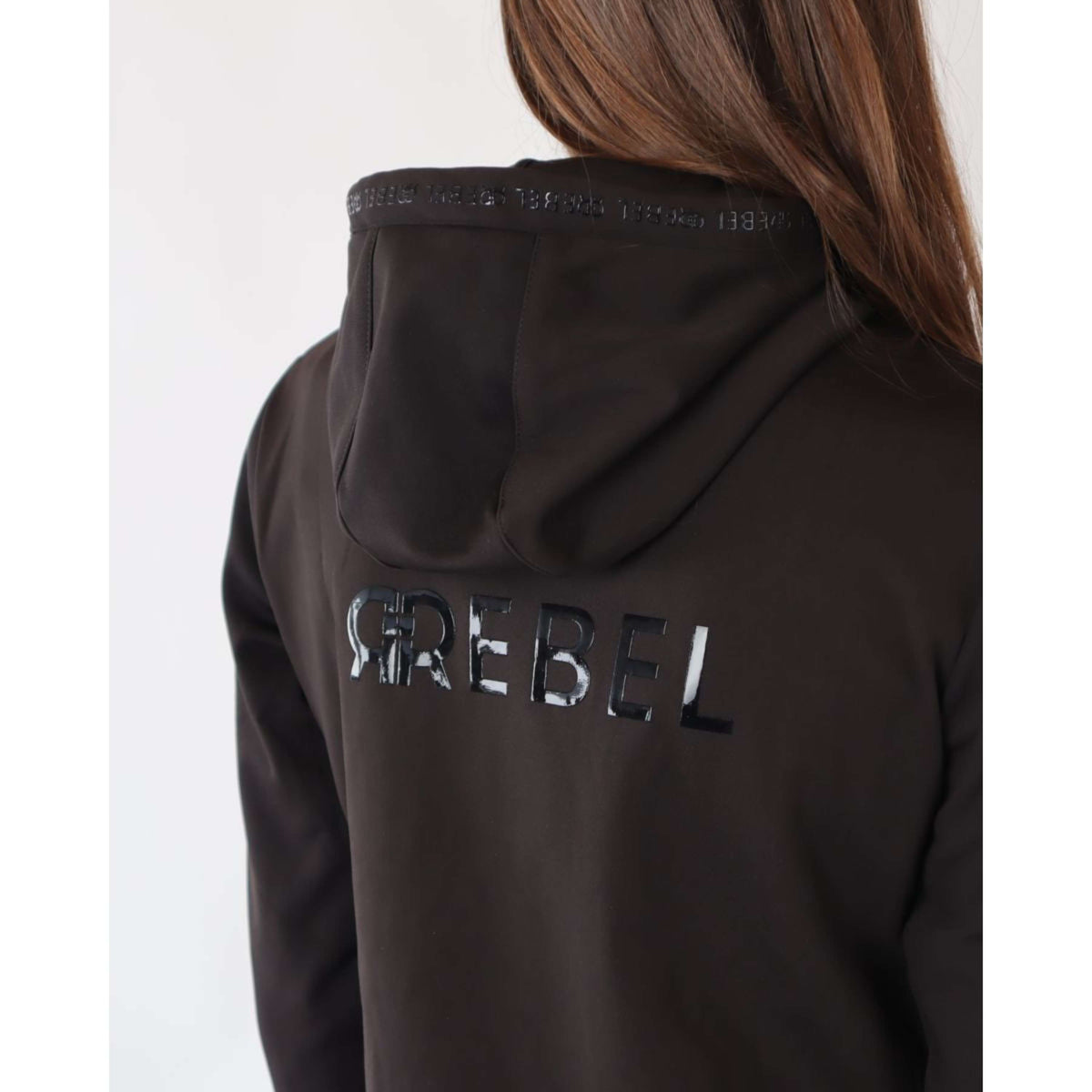 Rebel Zip-Hoodie Tone in Tone Black