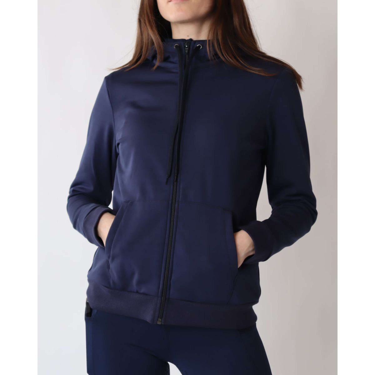 Rebel Zip-Hoodie Tone in Tone Navy