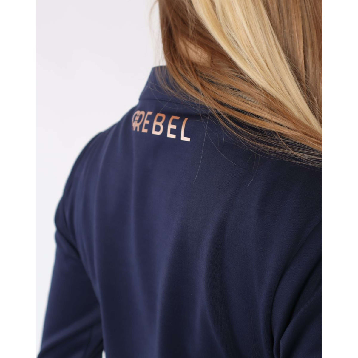 Rebel Zip-Hoodie Bid-Chain Rose Gold Logo Navy