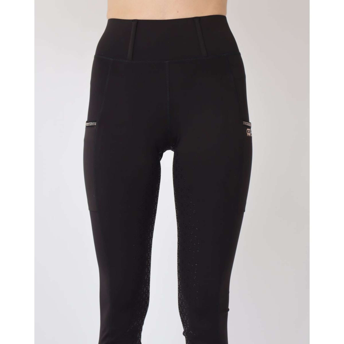 Rebel Pull On Riding Legging Crystal Full grip Black