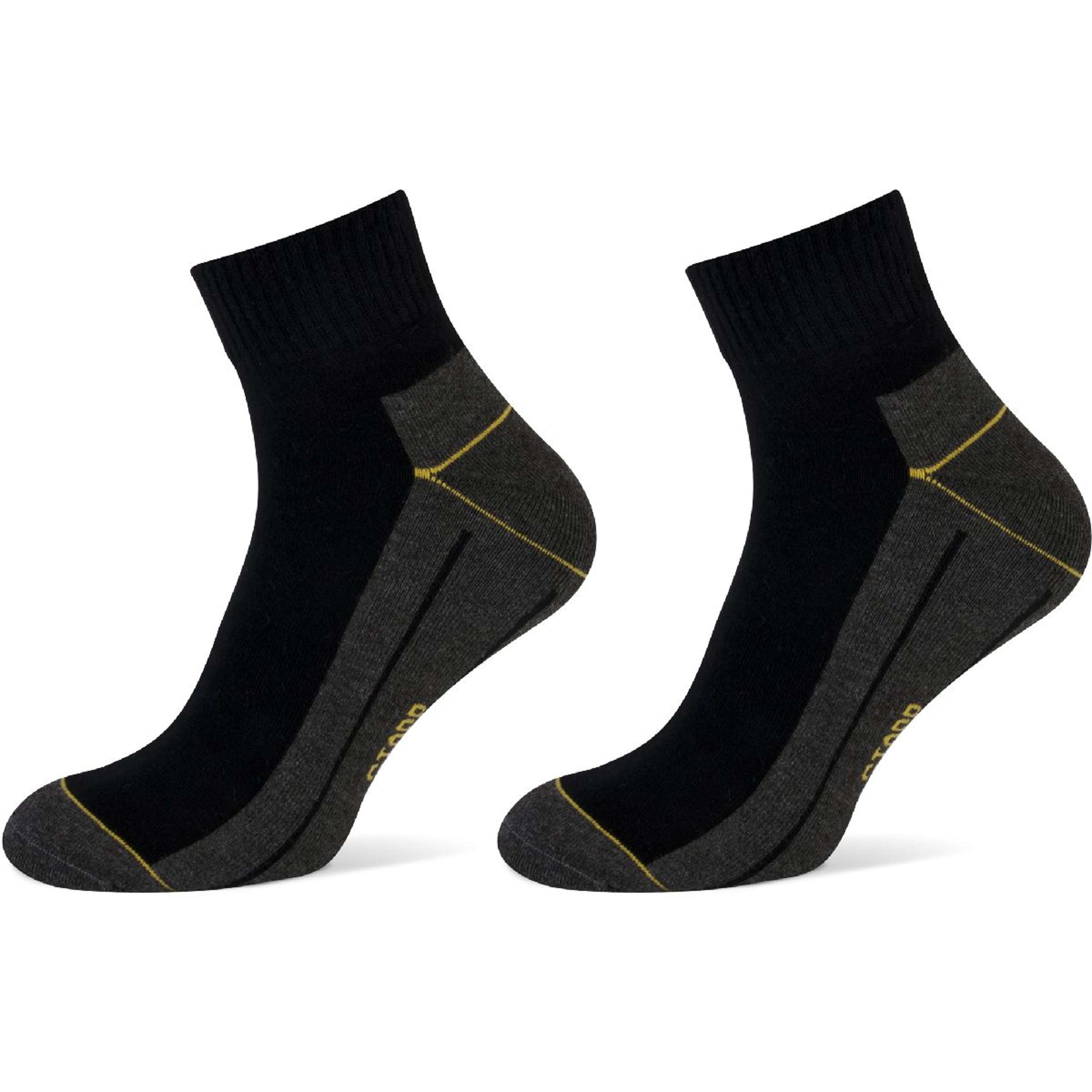 Stapp Yellow Socks Quarter 2 Pack Black Stapp Yellow Socks Quarter 2 Pack Black