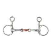 Shires Hanging Cheek Snaffle Copper Lozenge RVS