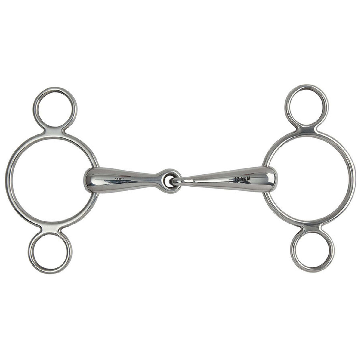 Shires Hollow Mouth Two Ring Gag RVS