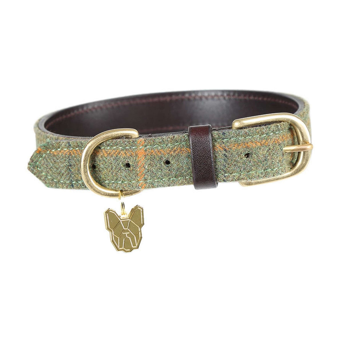 Digby & Fox Collar Leather Lined Green