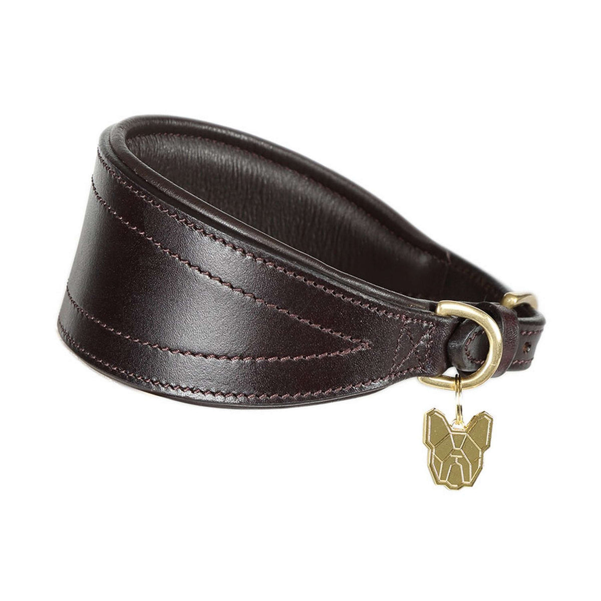 Digby & Fox Collar Greyhound Padded Brown