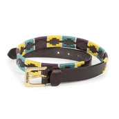 Aubrion Belt Skinny Polo Yellow/Green/Purple