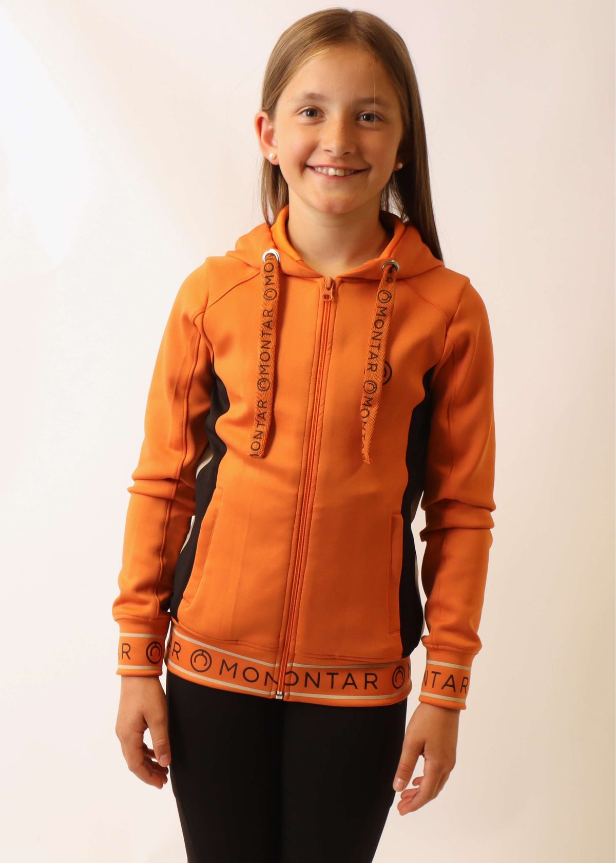 Montar Zip-Hoodie Alia Viv Logotape Junior Burnt Orange