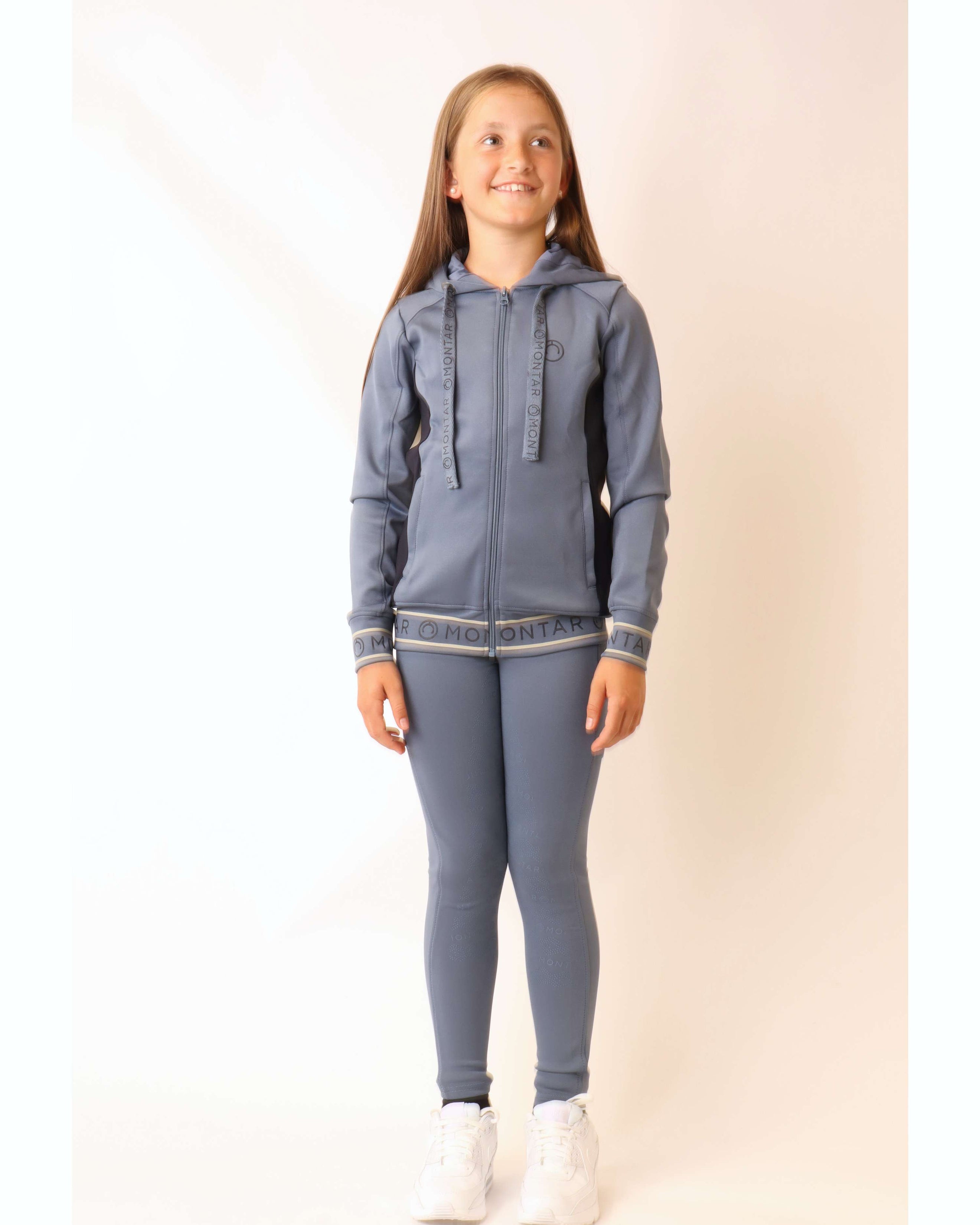 Montar Zip-Hoodie Alia Viv Logotape Junior Dove Blue