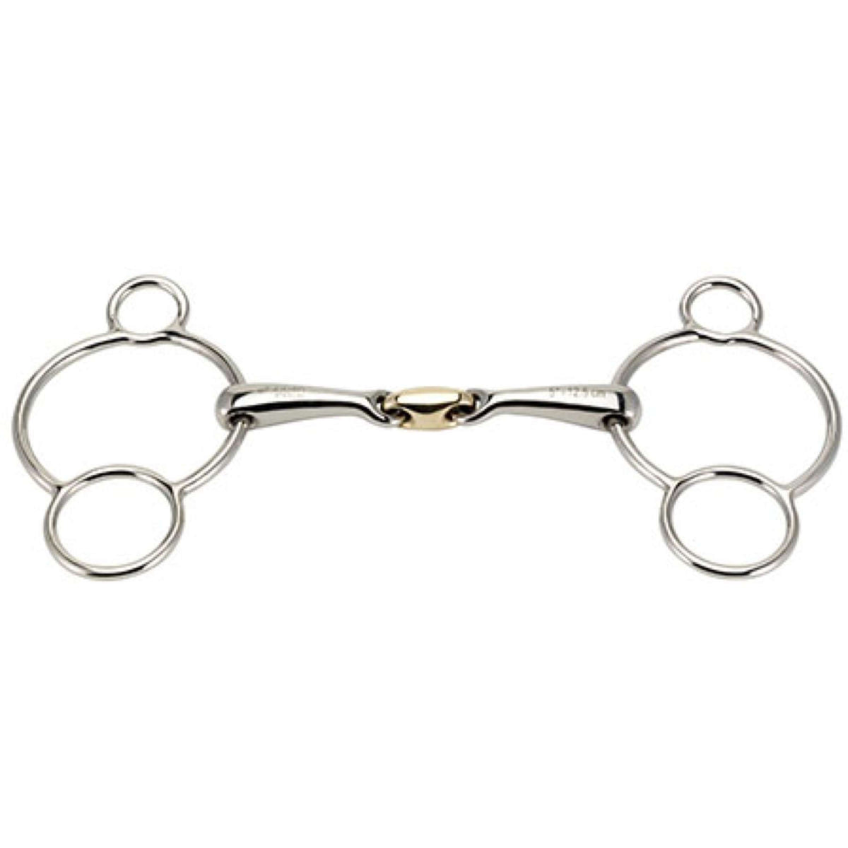 Stübben Sweet Copper 3-Ring Gag Double broken Stainless Steel RVS