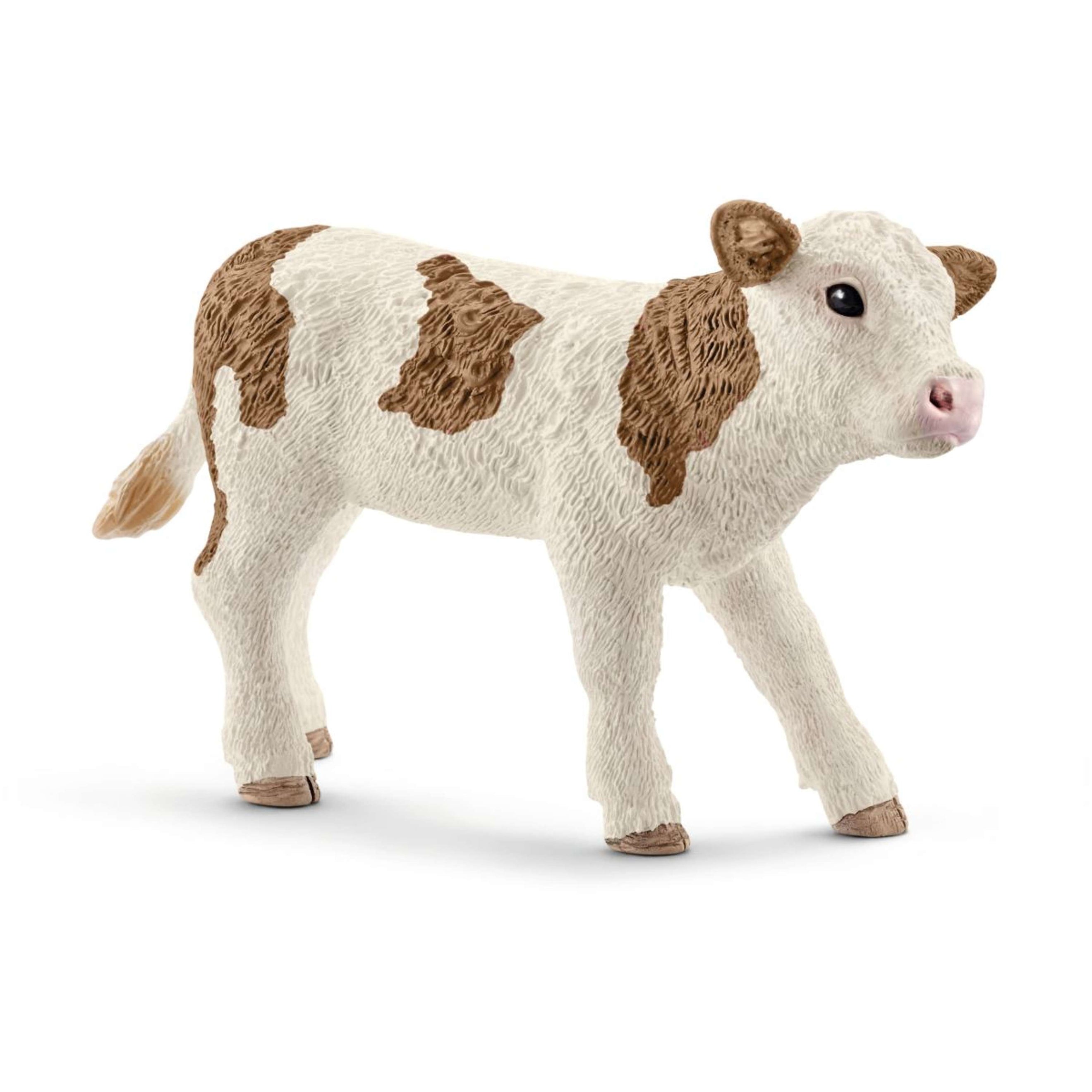 Schleich Figurine Farm World Simmental Calf Brown/White