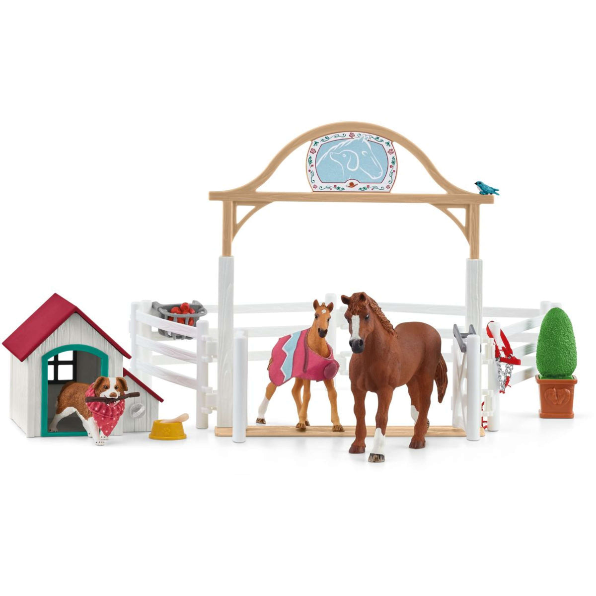 Schleich Playset Horse Club Horse Club Hannah’s Guest Horses With Ru White/Brown