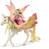 Schleich Figurine Bayala Fairy Feya With Pegasus Unicorn Pink/Yellow