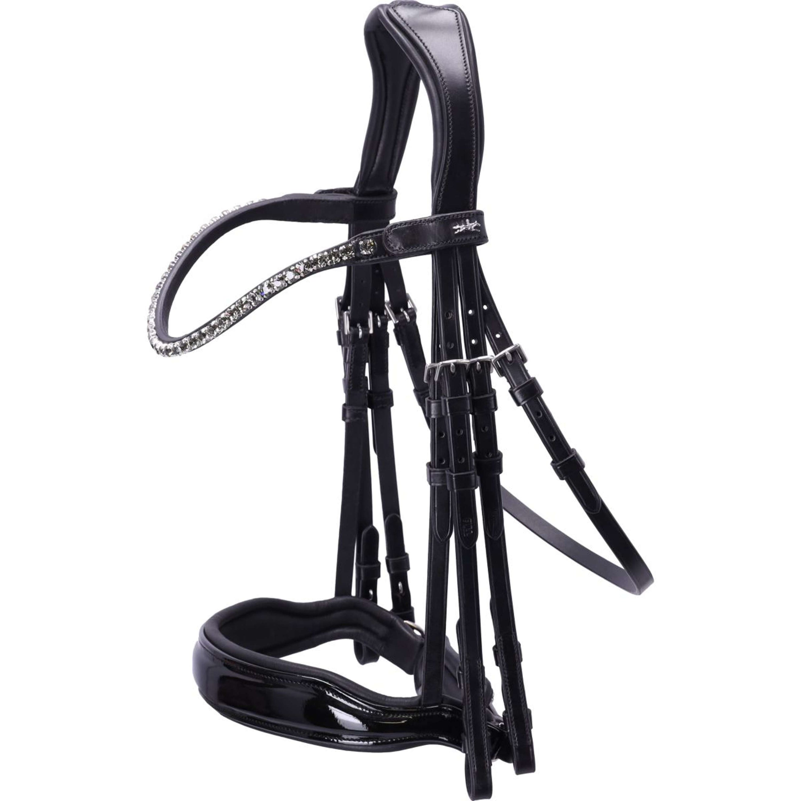 Schockemöhle Double Bridle Milazzo Black/Patent/Gray Schockemöhle Double Bridle Milazzo Black/Patent/Gray