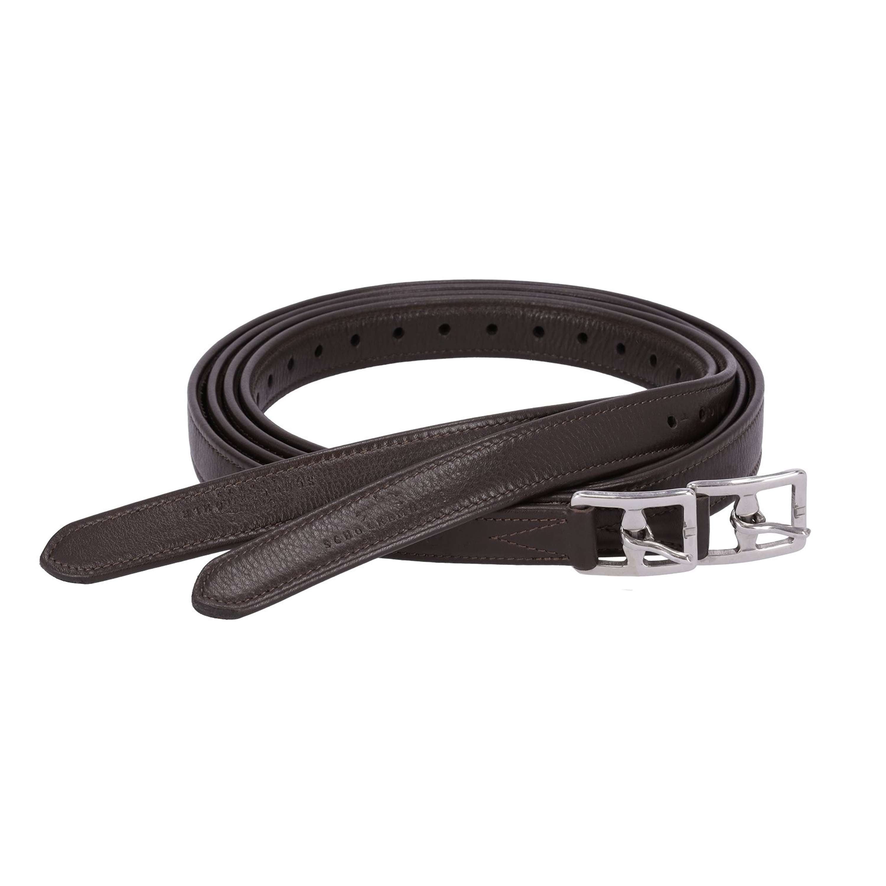 Schockemöhle Stirrup straps Colorado Soft Espresso/Silver
