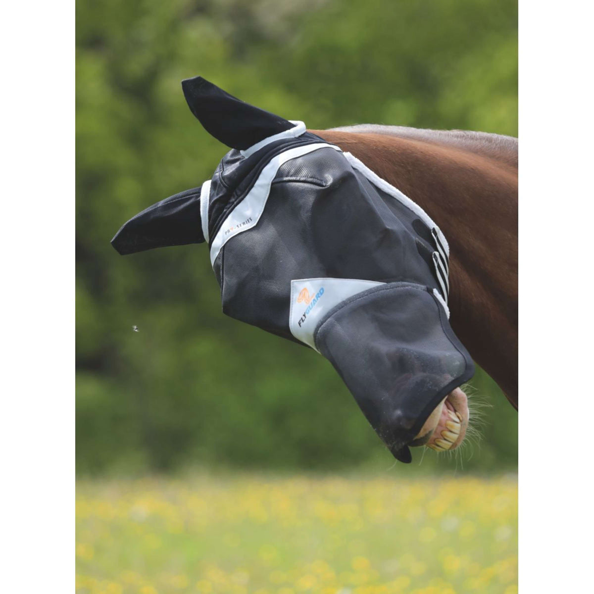 Shires Fly Mask Met Oren & Neus Robust Mesh Black