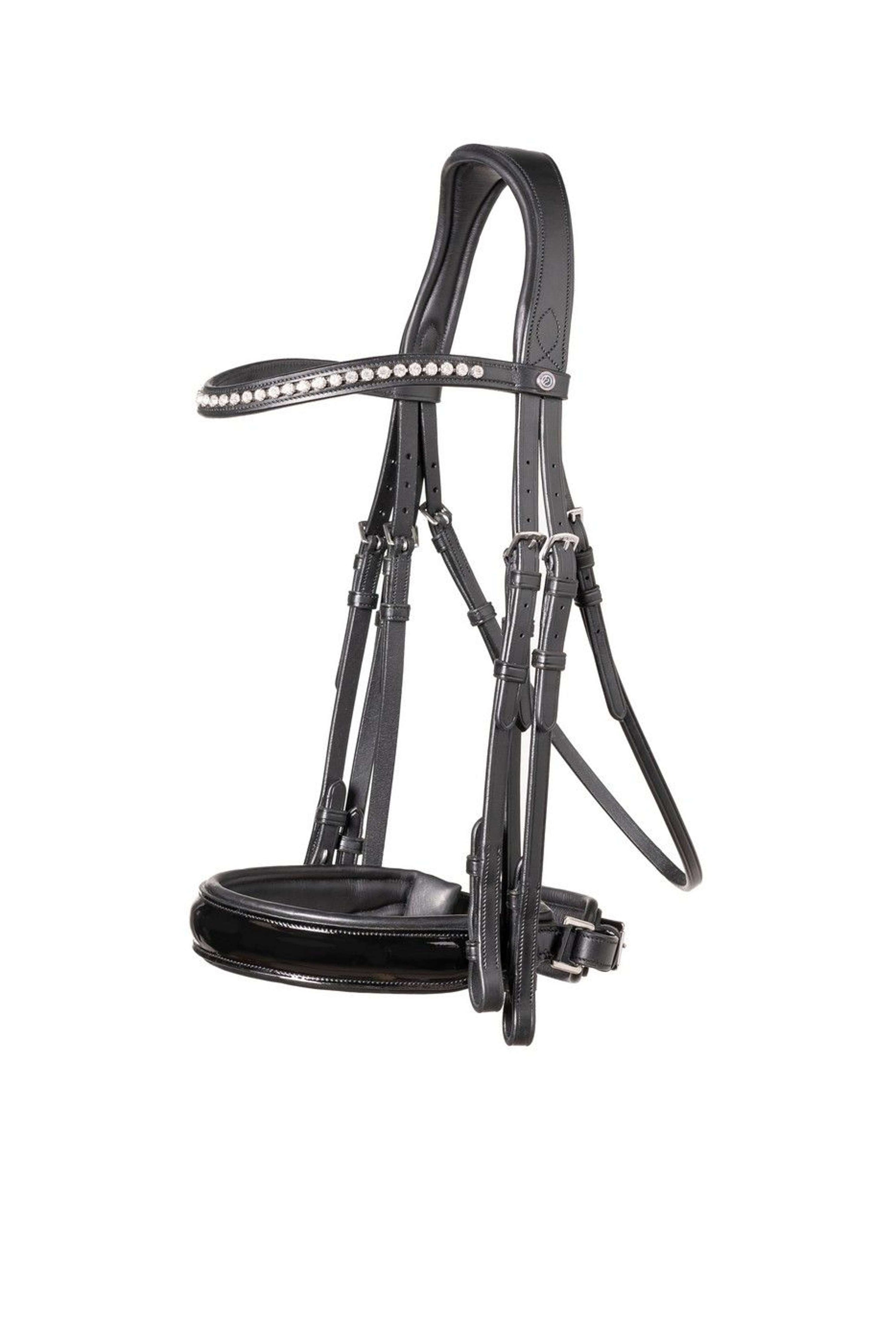 Trust Double Bridle Aachen Black/Silver Trust Double Bridle Aachen Black/Silver
