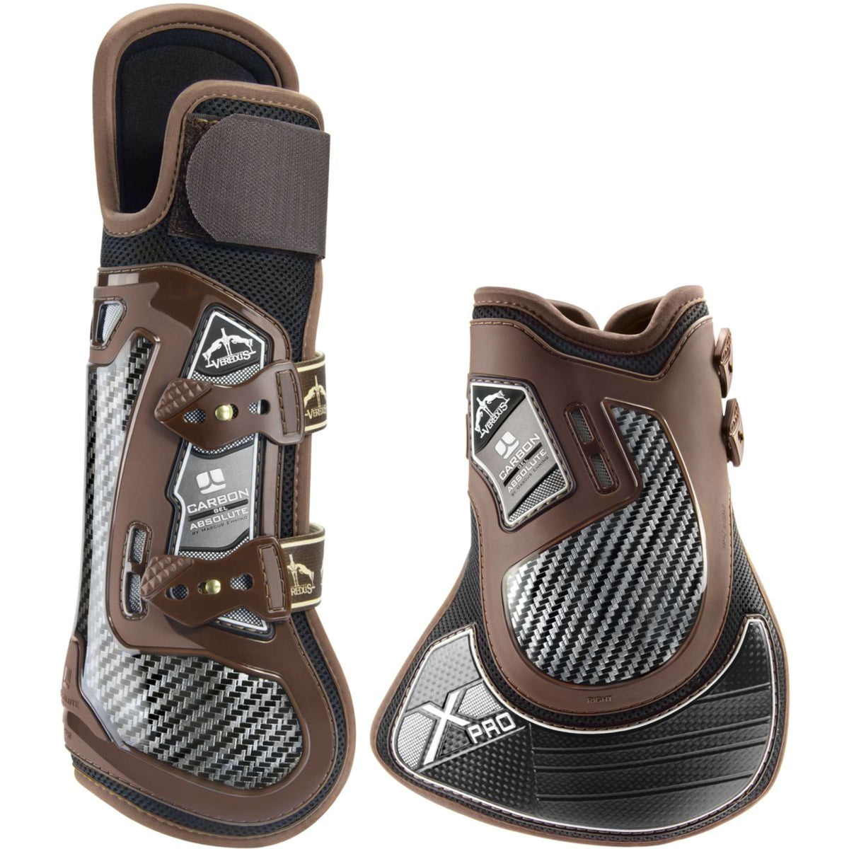 Veredus Tendon Boots Carbon Gel Absolute X Pro Front Brown