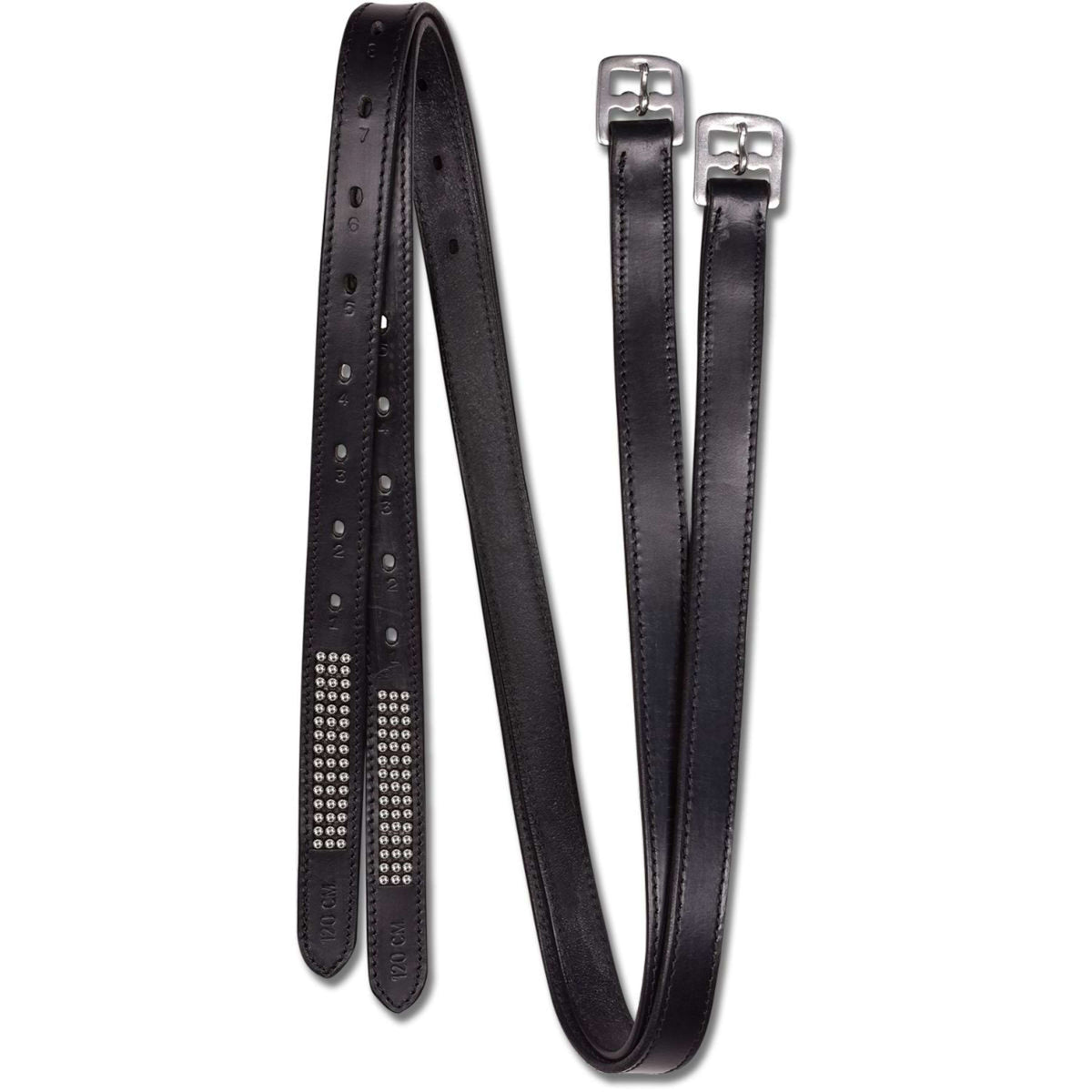 Star Stirrup Strap with Rhinestones Black