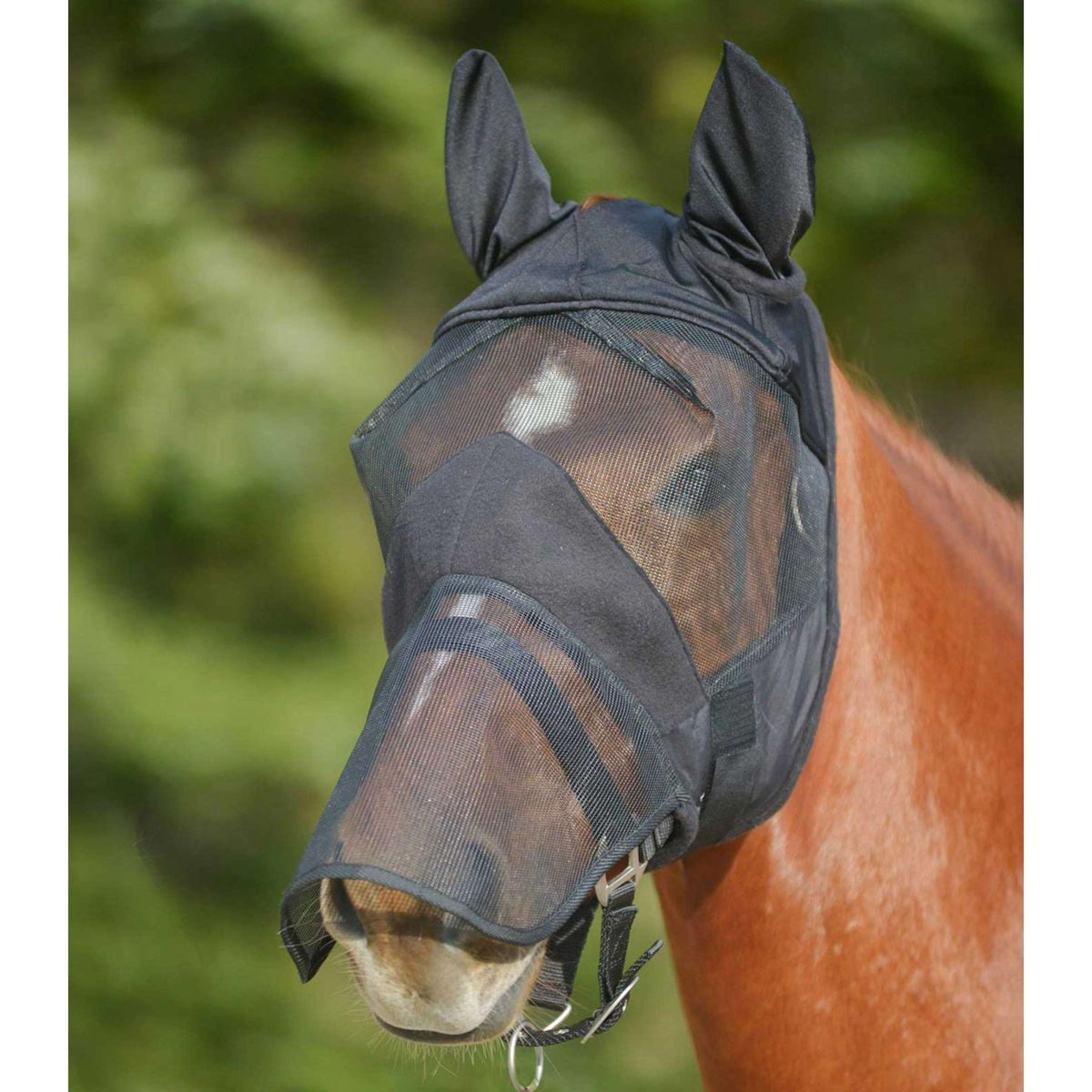 Waldhausen Fly Mask Premium with Ears and Nose Black